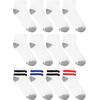 image:imageHanes Mens Socks Active Cool Xtemp Lightweight Moisturewicking Cushioned Ankle Crew and No Show 12 and 14 Pair PacksWhite Stripe  Ankle 14 Pair