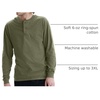 image:imageHanes Mens TShirts Mens Beefyt Henley Shirts Mens Cotton Long Sleeve ShirtsCamouflage Green Htr
