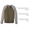 image:imageHanes Mens TShirts Mens Beefyt Henley Shirts Mens Cotton Long Sleeve ShirtsCamouflage GreenOxford Gray