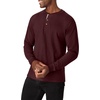 image:imageHanes Mens TShirts Mens Beefyt Henley Shirts Mens Cotton Long Sleeve ShirtsDark Truffle