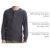 image:imageHanes Mens TShirts Mens Beefyt Henley Shirts Mens Cotton Long Sleeve ShirtsOxford GraySlate Heather