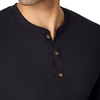 image:imageHanes Originals Mens TriBlend Long Sleeve Henley TShirt Lightweight Long Sleeve TeeBlack