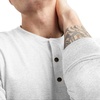 image:imageHanes Originals Mens TriBlend Long Sleeve Henley TShirt Lightweight Long Sleeve TeeEco White
