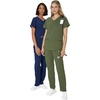 image:imageHanes Womens Hanes Womens Premium Scrubs Top with Pockets Comfort Fit Scrubs for Women Nurse EssentialsGreen Moss