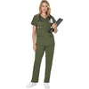 image:imageHanes Womens Scrub Pants Comfort Fit Healthcare Pants for Women MoistureWicking Medical ScrubsGreen Moss