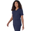 image:imageHanes Womens Scrubs Healthcare Top MoistureWicking Stretch Scrub Shirts Ribbed Back PanelAthletic Navy