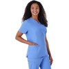 image:imageHanes Womens Scrubs Healthcare Top MoistureWicking Stretch Scrub Shirts Ribbed Back PanelCeil Blue 2