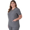 image:imageHanes Womens Scrubs Healthcare Top MoistureWicking Stretch Scrub Shirts Ribbed Back PanelEbony Heather