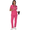 image:imageHanes Womens Scrubs Healthcare Top MoistureWicking Stretch Scrub Shirts Ribbed Back PanelFuchsia Pink