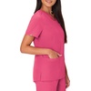 image:imageHanes Womens Scrubs Healthcare Top MoistureWicking Stretch Scrub Shirts Ribbed Back PanelFuchsia Pink