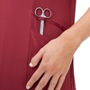 image:imageHanes Womens Scrubs Healthcare Top MoistureWicking Stretch Scrub Shirts Ribbed Side PanelsAfternoon Burgundy