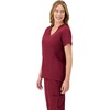image:imageHanes Womens Scrubs Healthcare Top MoistureWicking Stretch Scrub Shirts Ribbed Side PanelsAfternoon Burgundy