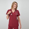 image:imageHanes Womens Scrubs Healthcare Top MoistureWicking Stretch Scrub Shirts Ribbed Side PanelsAfternoon Burgundy