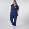 image:imageHanes Womens Scrubs Healthcare Top MoistureWicking Stretch Scrub Shirts Ribbed Side PanelsAthletic Navy