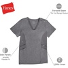 image:imageHanes Womens Scrubs Healthcare Top MoistureWicking Stretch Scrub Shirts Ribbed Side PanelsCaribbean Blue