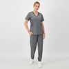 image:imageHanes Womens Scrubs Healthcare Top MoistureWicking Stretch Scrub Shirts Ribbed Side PanelsEbony Heather
