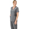 image:imageHanes Womens Scrubs Healthcare Top MoistureWicking Stretch Scrub Shirts Ribbed Side PanelsEbony Heather