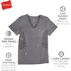 image:imageHanes Womens Scrubs Healthcare Top MoistureWicking Stretch Scrub Shirts Ribbed Side PanelsNew Ebony