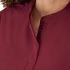 image:imageHanes Womens Scrubs Healthcare Top with Mandarin Collar MoistureWicking Stretch Scrub ShirtAfternoon Burgundy