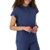 image:imageHanes Womens Scrubs Healthcare Top with Mandarin Collar MoistureWicking Stretch Scrub ShirtAthletic Navy