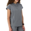 image:imageHanes Womens Scrubs Healthcare Top with Mandarin Collar MoistureWicking Stretch Scrub ShirtEbony Heather