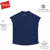 image:imageHanes Womens Scrubs Healthcare Top with Mandarin Collar MoistureWicking Stretch Scrub ShirtNew Ebony
