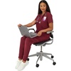 image:imageHanes Womens Scrubs Healthcare Top with VNeckline MoistureWicking Stretch Scrub ShirtsAfternoon Burgundy