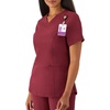 image:imageHanes Womens Scrubs Healthcare Top with VNeckline MoistureWicking Stretch Scrub ShirtsAfternoon Burgundy
