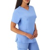 image:imageHanes Womens Scrubs Healthcare Top with VNeckline MoistureWicking Stretch Scrub ShirtsCeil Blue 2