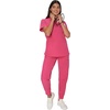 image:imageHanes Womens Scrubs Healthcare Top with VNeckline MoistureWicking Stretch Scrub ShirtsFuchsia Pink