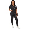 image:imageHanes Womens Scrubs Healthcare Top with VNeckline MoistureWicking Stretch Scrub ShirtsNew Ebony