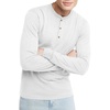 image:imageHanes Originals Mens TriBlend Long Sleeve Henley TShirt Lightweight Long Sleeve TeeEco White