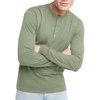 image:imageHanes Originals Mens TriBlend Long Sleeve Henley TShirt Lightweight Long Sleeve TeeEquilibrium Green Pe Heather