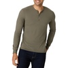 image:imageHanes Originals Mens TriBlend Long Sleeve Henley TShirt Lightweight Long Sleeve TeeFatigue Green