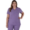 image:imageHanes Womens Scrubs Healthcare Top MoistureWicking Stretch Scrub Shirts Ribbed Back PanelSoft Plum