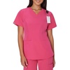 image:imageHanes Womens Scrubs Healthcare Top with VNeckline MoistureWicking Stretch Scrub ShirtsFuchsia Pink
