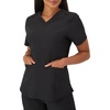 image:imageHanes Womens Scrubs Healthcare Top with VNeckline MoistureWicking Stretch Scrub ShirtsNew Ebony