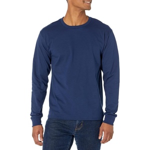 image:imageHanes Mens Beefy Long Sleeve Shirt 1 or 2 PackNavy  2 Pack
