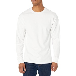 image:imageHanes Mens Beefy Long Sleeve Shirt 1 or 2 PackWhite  2 Pack