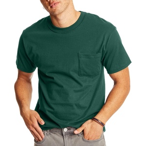 image:imageHanes Mens Beefyt Pocket Heavyweight Cotton Pocket Tee for Men FullCut TShirt 1 Or 2 PackDeep Forest  1 Pack