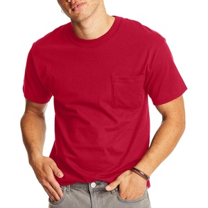 image:imageHanes Mens Beefyt Pocket Heavyweight Cotton Pocket Tee for Men FullCut TShirt 1 Or 2 PackDeep Red  1 Pack
