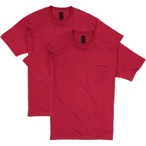 image:imageHanes Mens Beefyt Pocket Heavyweight Cotton Pocket Tee for Men FullCut TShirt 1 Or 2 PackDeep Red  2 Pack
