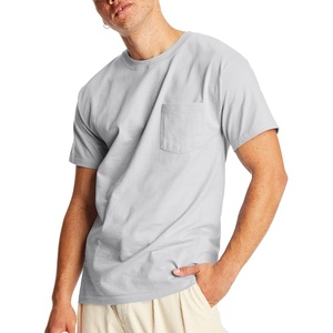 image:imageHanes Mens Beefyt Pocket Heavyweight Cotton Pocket Tee for Men FullCut TShirt 1 Or 2 PackLight Steel  1 Pack