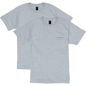 image:imageHanes Mens Beefyt Pocket Heavyweight Cotton Pocket Tee for Men FullCut TShirt 1 Or 2 PackLight Steel  2 Pack