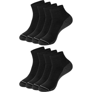 image:imageHanes Mens Crew Socks Pack 8 Pairs Max Cushion Moisturewicking Ankle Socks for Men Cushioned Ankle LengthBlack With Gray Logo  8 Pack