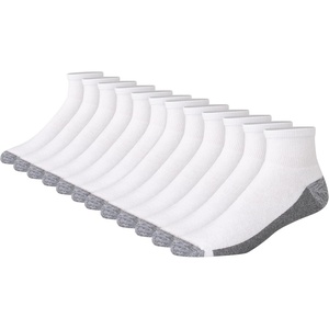 image:imageHanes Mens Crew Socks Pack 8 Pairs Max Cushion Moisturewicking Ankle Socks for Men Cushioned Ankle LengthWhite With Red Logo  12 Pack