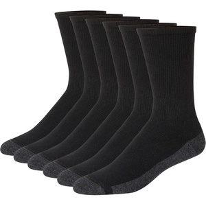 image:imageHanes Mens Crew amp Over the Calf Socks Pack Max Cushioned Moisturewicking Stay Dry Socks Athletic Socks 6 8 Or 12pairsBlackGrey Foot Bottom  6 Pack