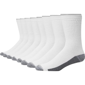 image:imageHanes Mens Crew amp Over the Calf Socks Pack Max Cushioned Moisturewicking Stay Dry Socks Athletic Socks 6 8 Or 12pairsWhiteGrey Foot Bottom  8 Pack