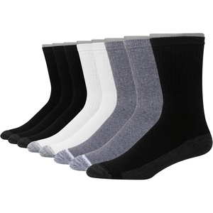 image:imageHanes Mens Crew amp Over the Calf Socks Pack Max Cushioned Moisturewicking Stay Dry Socks Athletic Socks 6 8 Or 12pairsWhiteGreyBlack  8 Pack