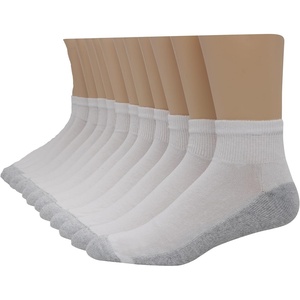 image:imageHanes Mens Double Tough Socks Crew and Ankle Moisturing Wicking Socks Black amp White MultiPacksWhite  Ankle 12 Pair
